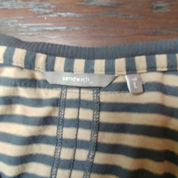 Ruched, striped v-neck Sandwich dress - Picture 3 of 3